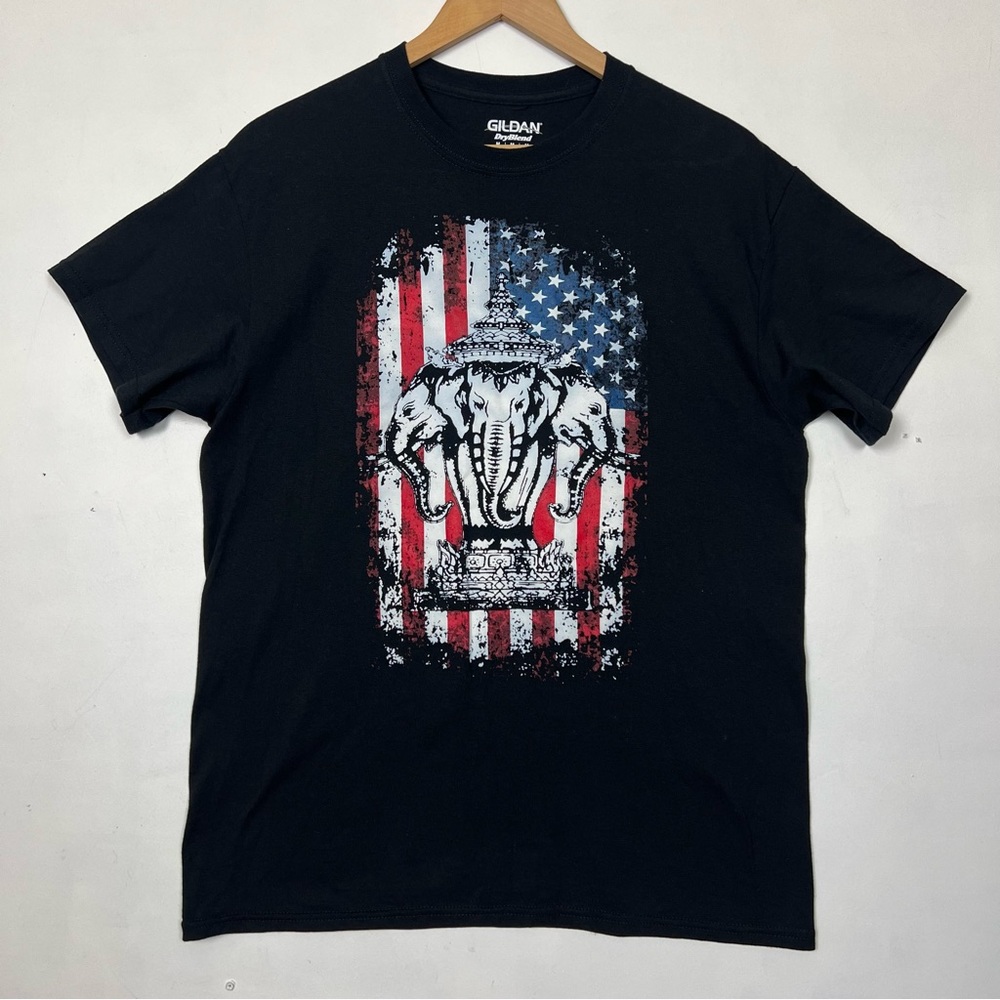 Lao Three Headed Elephant Lao Culture Shirt Sz M